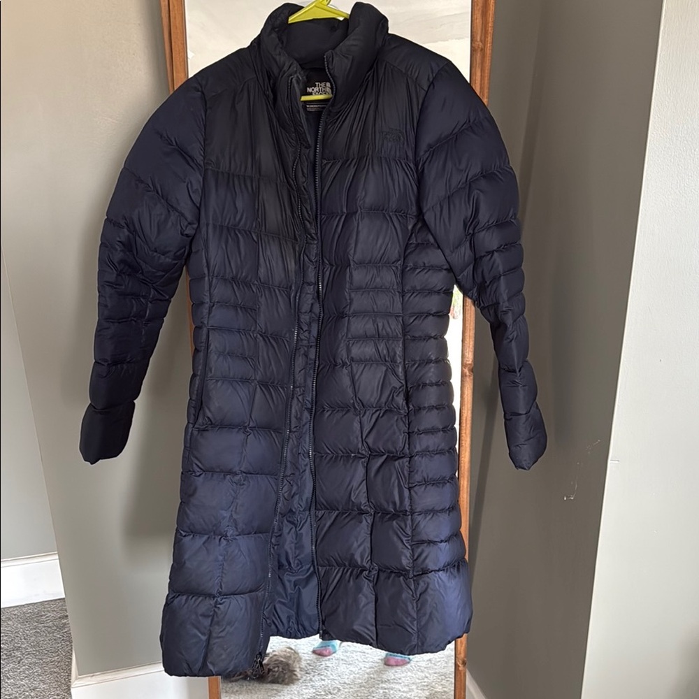 Navy Long Puffer Coat